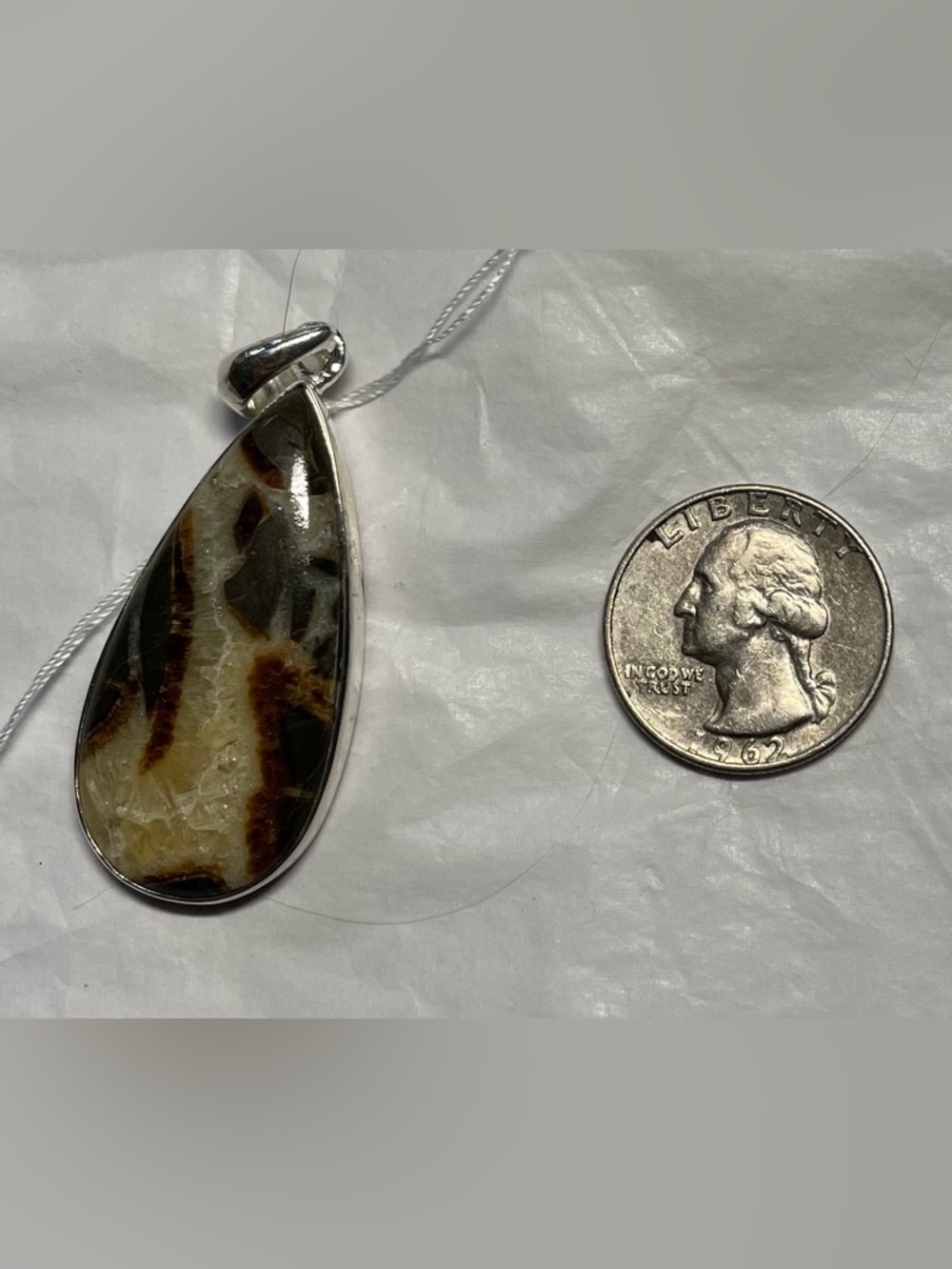 Septarian nodule pendant